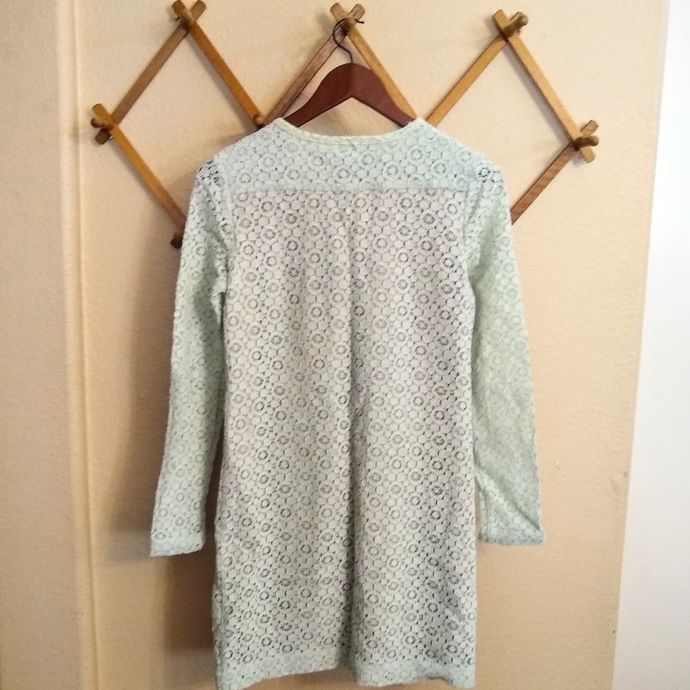 Victoria Beckham Mint & Nude Lace Mod Mini Dress - Picture 3 of 5
